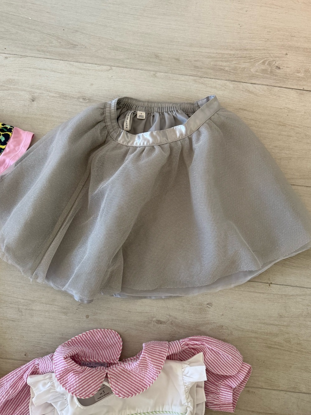 Janie and Jack Silver Sparkle Girl's Skirt Size 5